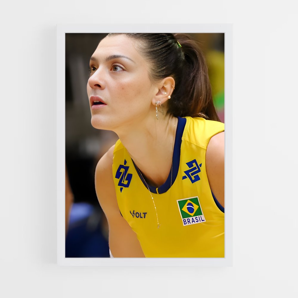 Poster Équipe de Volleye en Jaune – affiche Volleyball (vue 3)